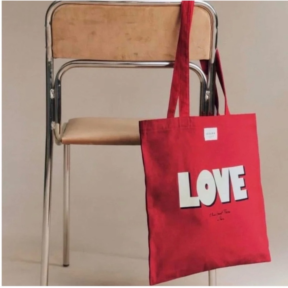 Sézane Red Love Tote Bag New